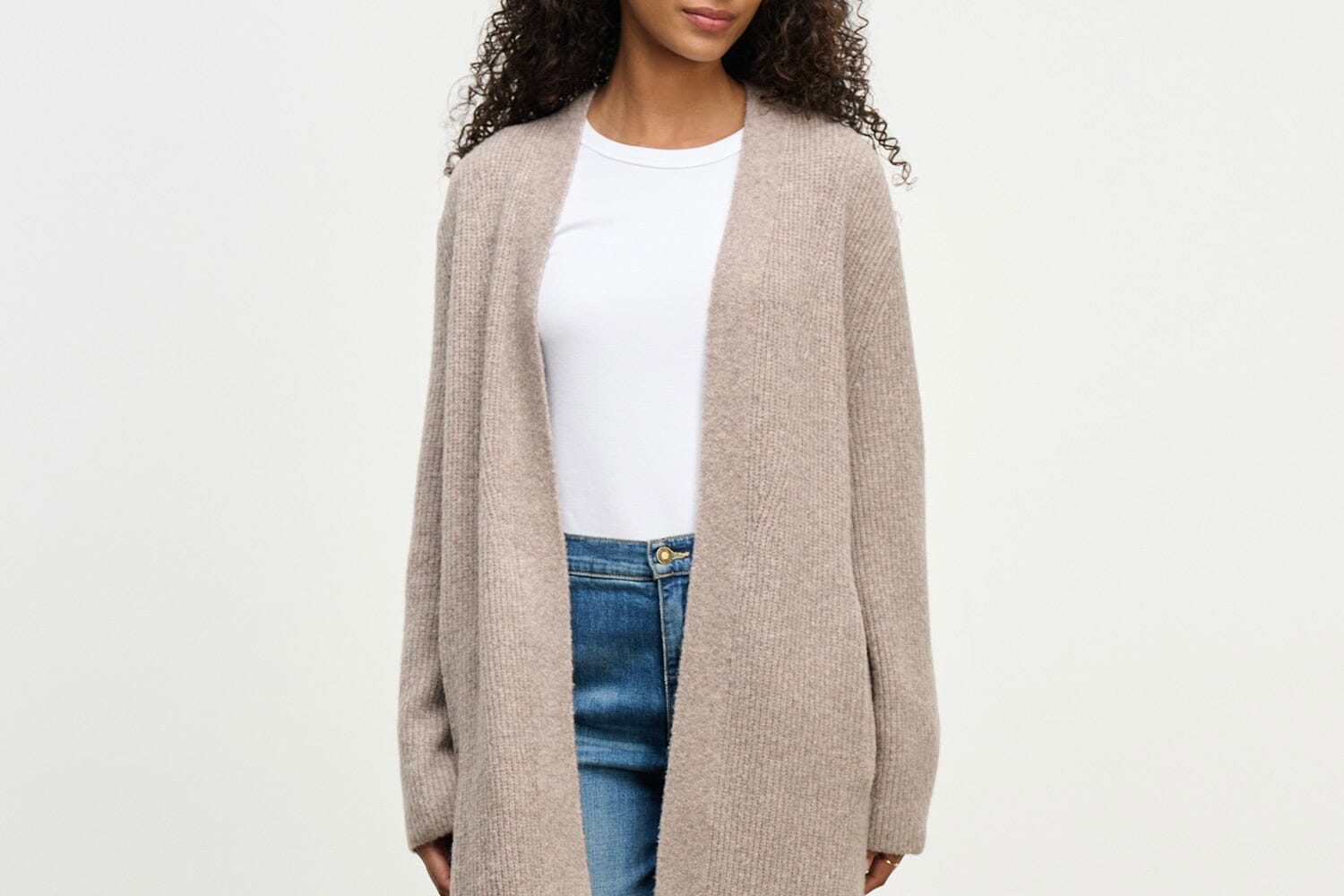 VELVET Strickmantel "MISHA" tan