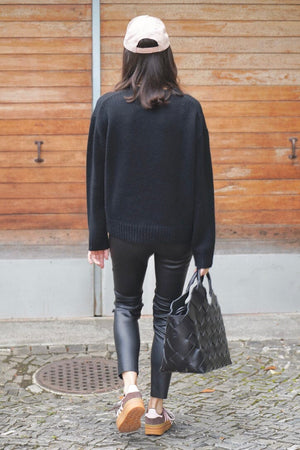 VIA MASINI Stretch - Lederleggings schwarz