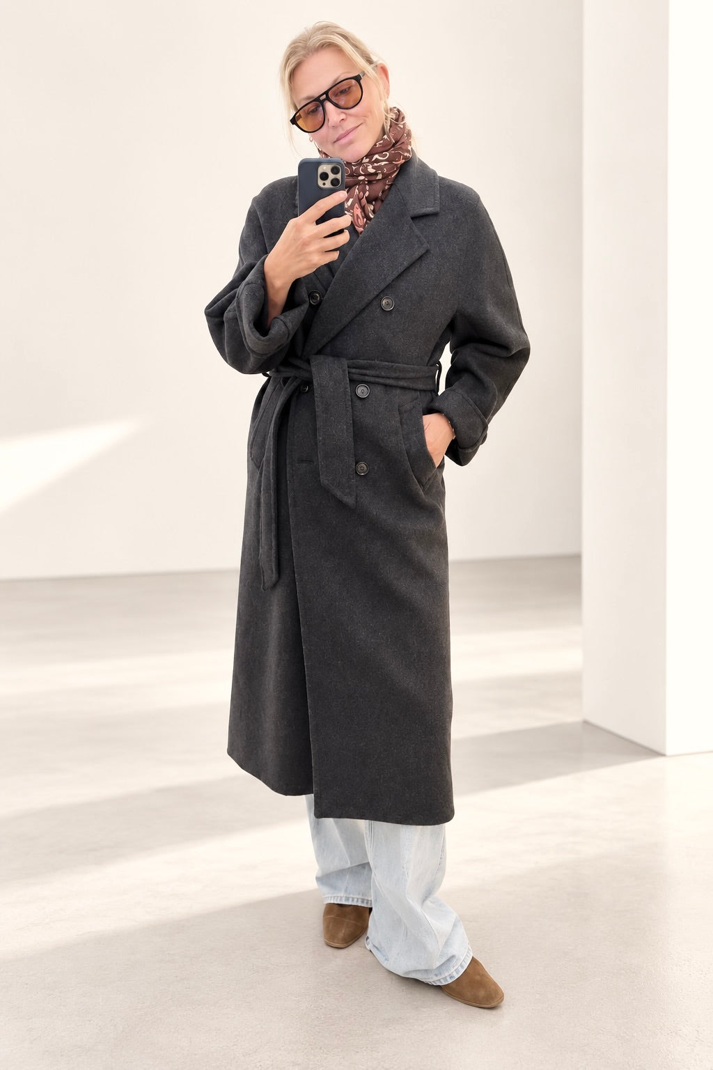 HELMUR Wool/Cashmere Mantel "HAMILTON" antra