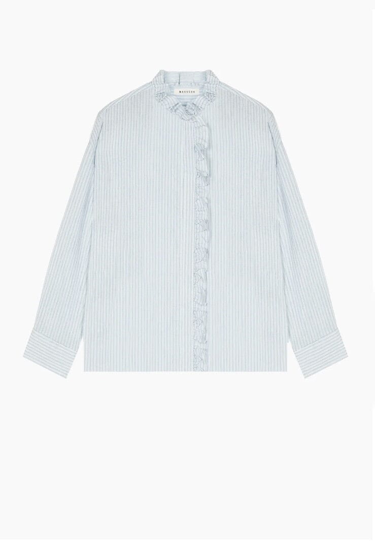 MASSCOB Viscose/Seiden Bluse "LUBNA" sea stripe