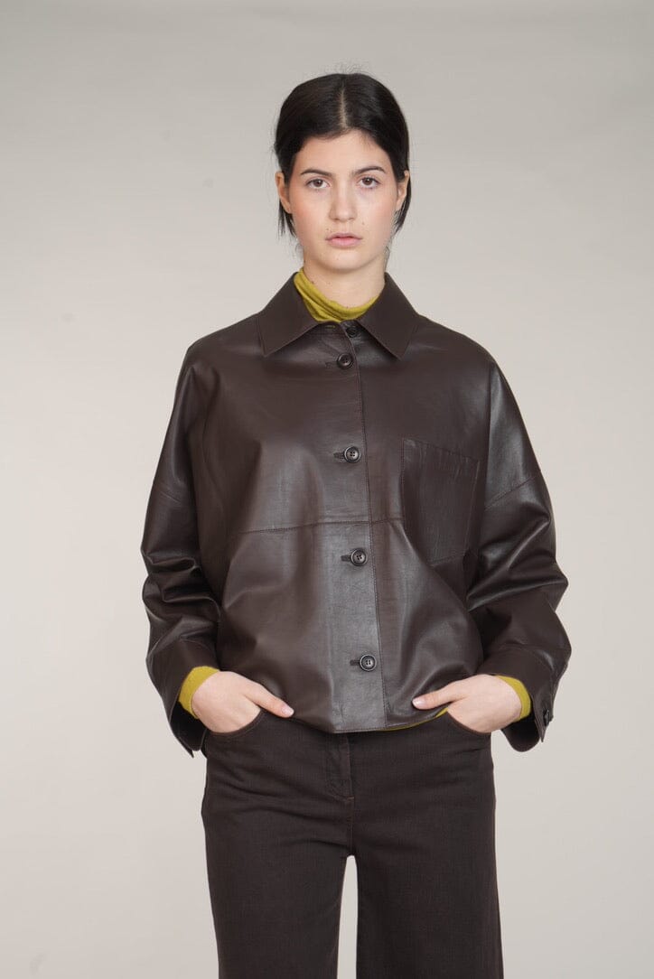 VIA MASINI Lederjacke "JOY" chocolat