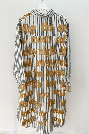 KARIEN BELLE Oversized Hemdshirt "POETRY" stripe
