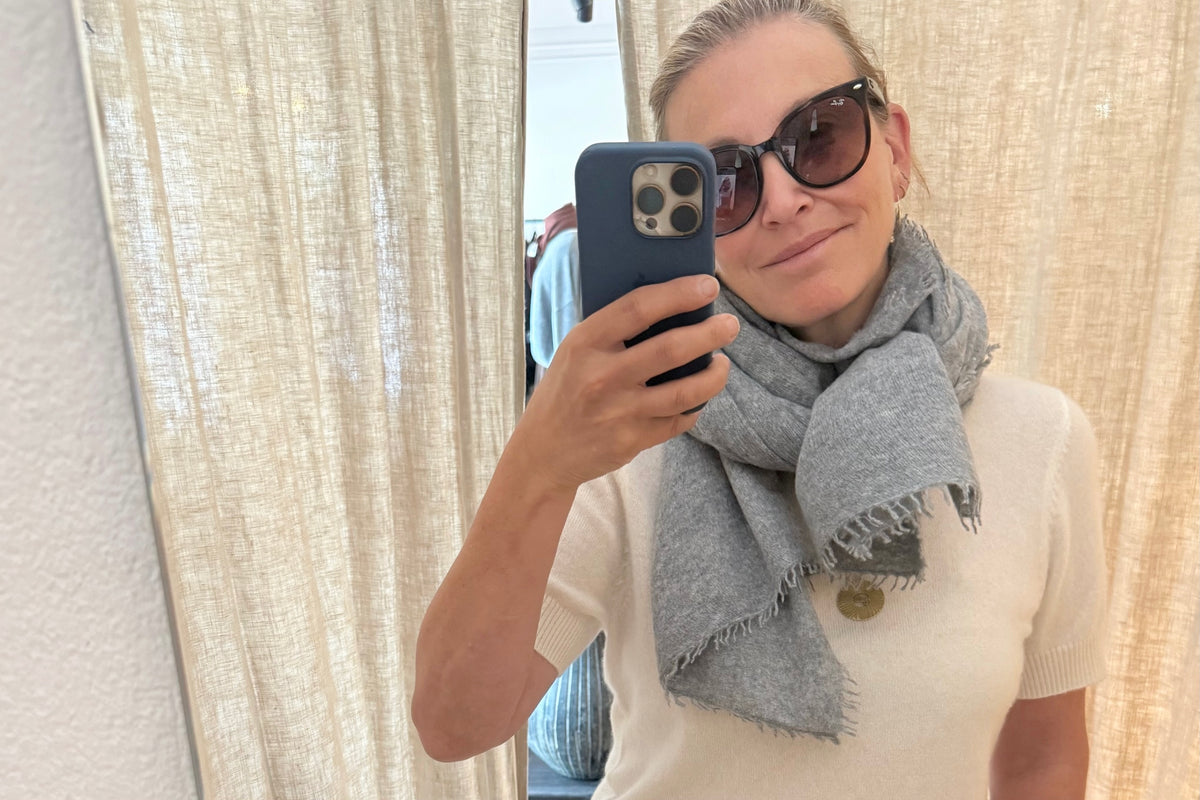 Choice by Réjane Rosenberger cashmere scarf gray méliert (MS-70027)
