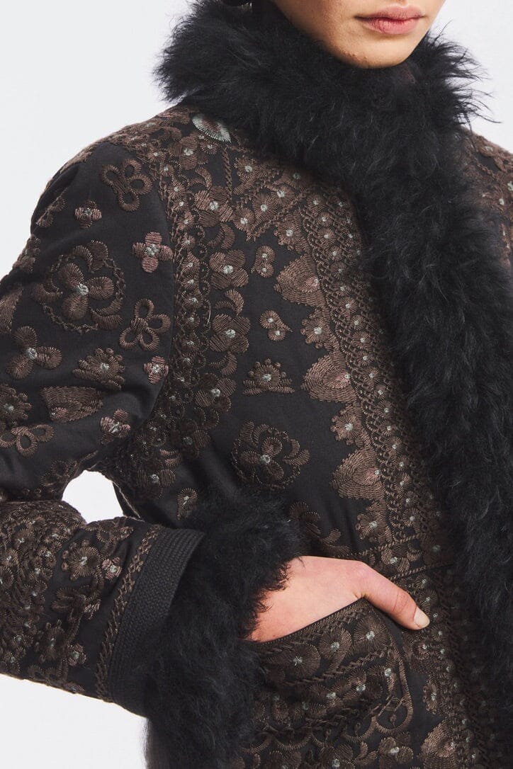 ANTIK BATIK Jacke "Sando" schwarz bestickt