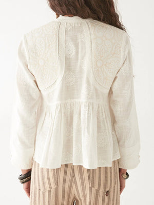 MAISON HOTEL Baumwollbluse "ARIANA" ivory
