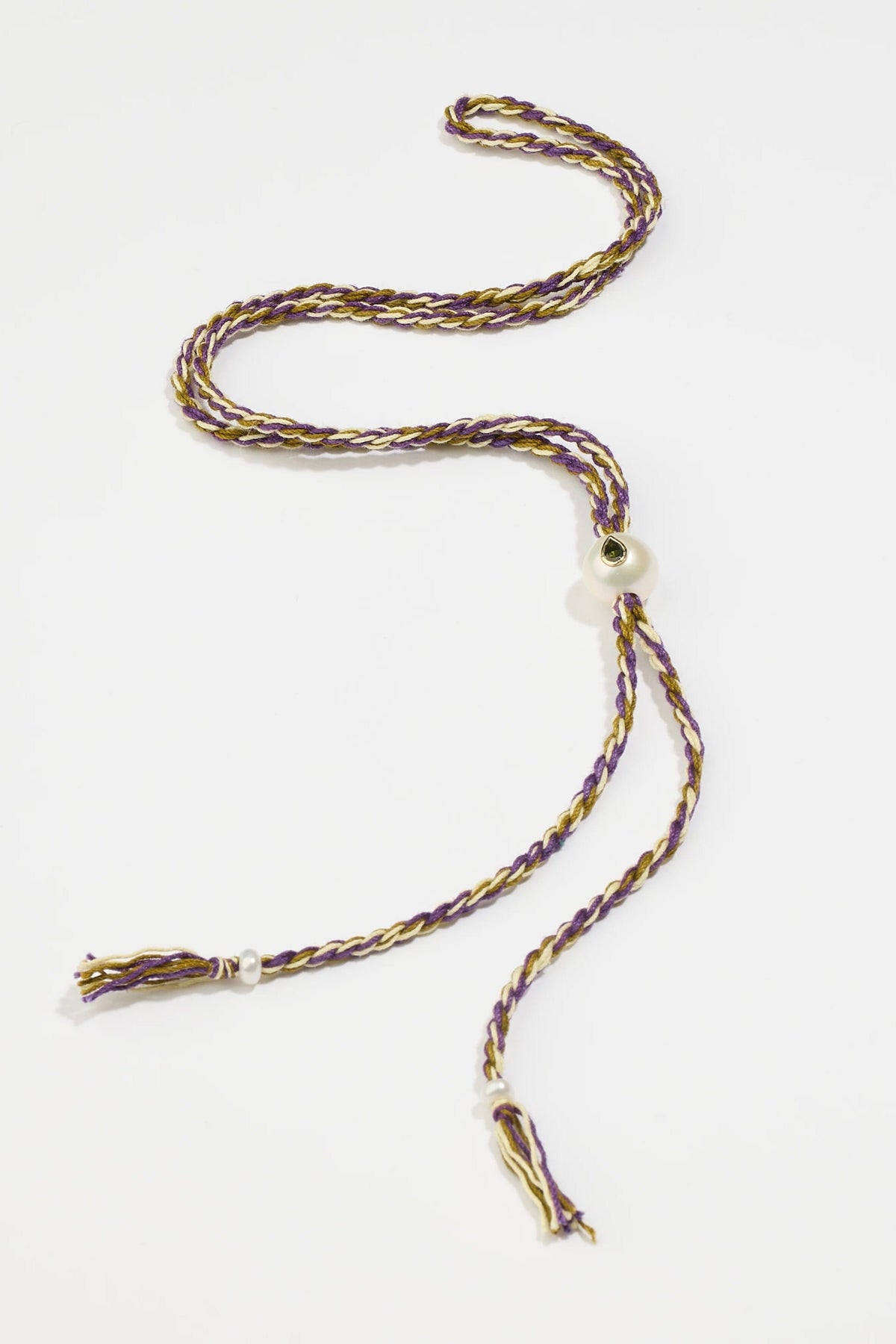 TAMARA TAICHMANN Baumwollkette "Scarlett"  Pearl oliv/viola