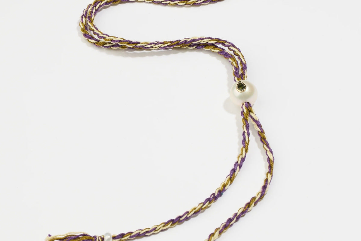 TAMARA TAICHMANN Baumwollkette "Scarlett"  Pearl oliv/viola