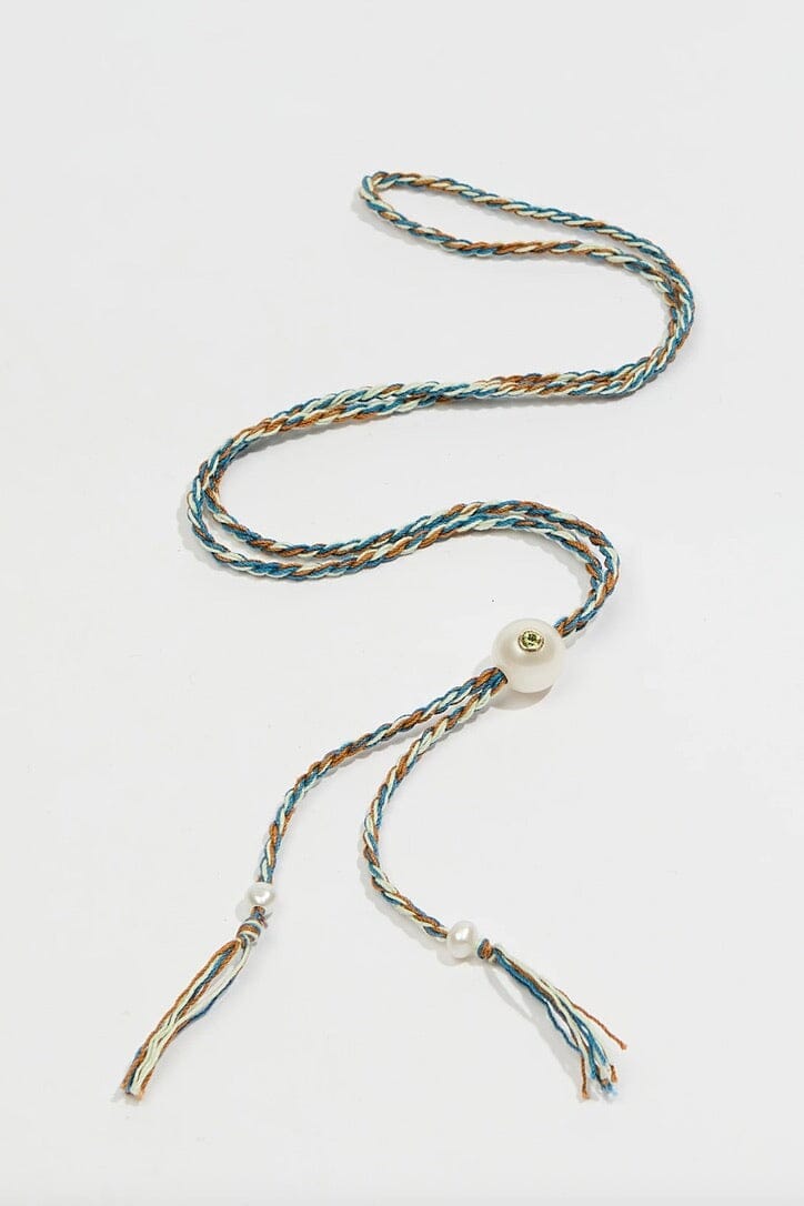 TAMARA TAICHMANN cotton necklace "Scarlett" Amazonite turquoise