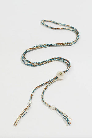 TAMARA TAICHMANN cotton necklace "Scarlett" Amazonite turquoise