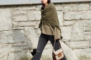 Choice by Réjane Rosenberger Cashmere Poncho kroko green