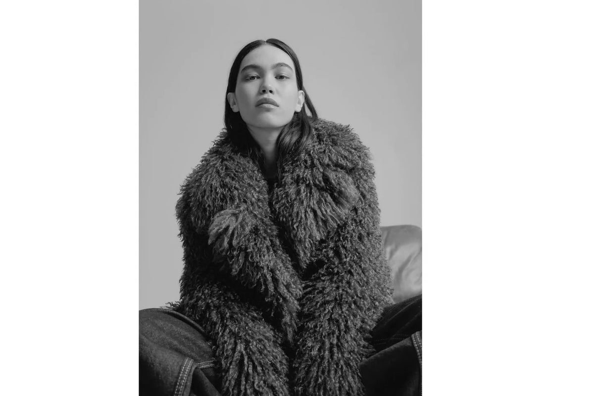 OAKWOOD Fake Fur Jacket "KIWI" schwarz
