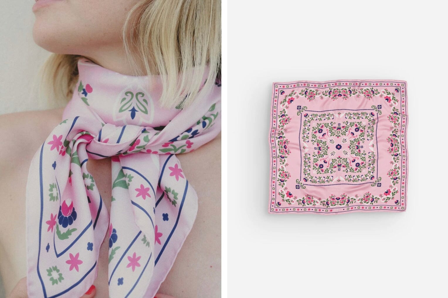 MAISON LECOMTE FLAMANT Seidenschal "Secret Garten" rosy pink