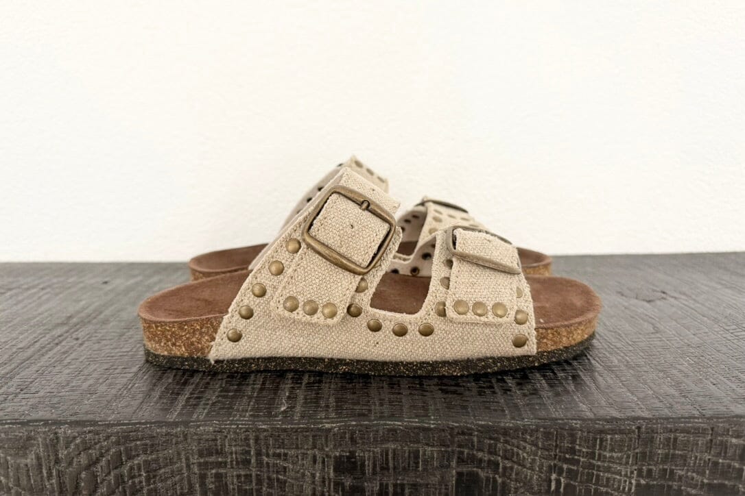 BOSABO Birkenstock "ISABEL" Leinen mit Messing Stoods