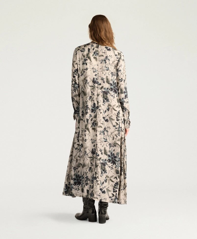 MOMONI Viscose Maxikleid "NATALIE" verde multicolor