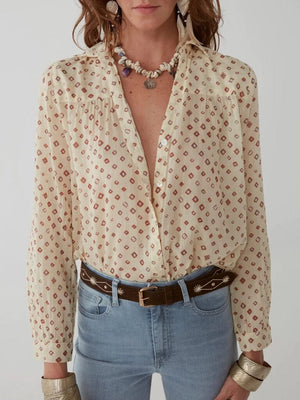 MAISON HOTEL Baumwollbluse "ZIGGI" vanilla