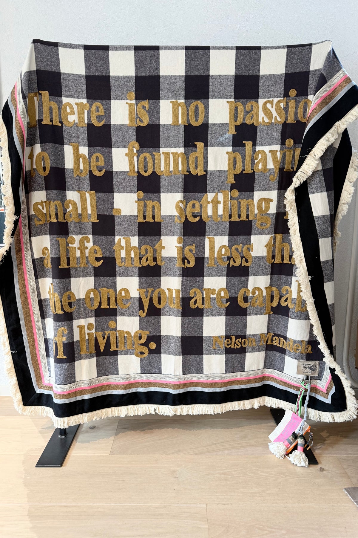 KARIEN BELLE WOOL Plaid "POETRY" black/off-white