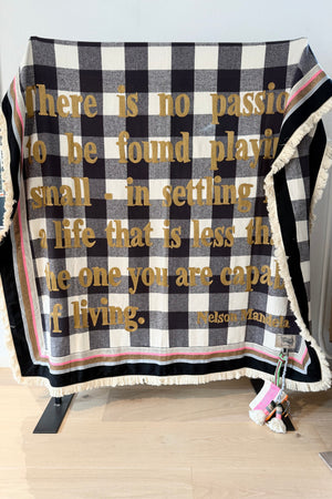 KARIEN BELLE WOOL Plaid "POETRY" black/off-white