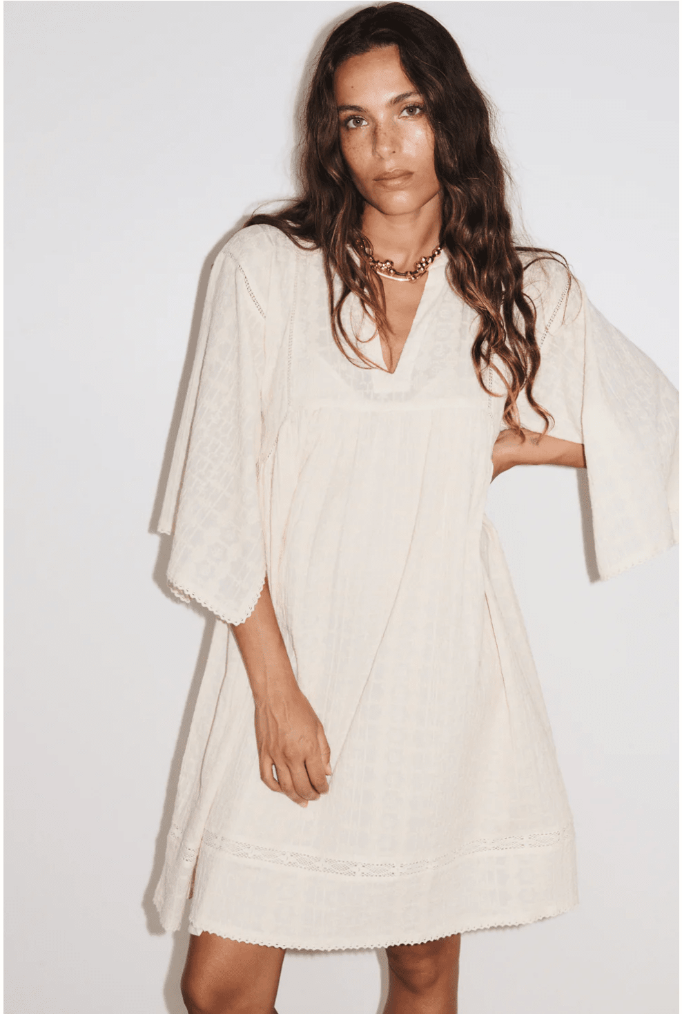 STELLA FOREST Baumwollkleid "ELOISE" off-white