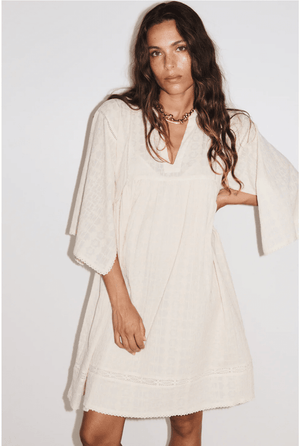 STELLA FOREST Baumwollkleid "ELOISE" off-white