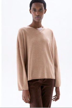 FFC Leichter V-Neck Pullover  "14070" brown/aubergine