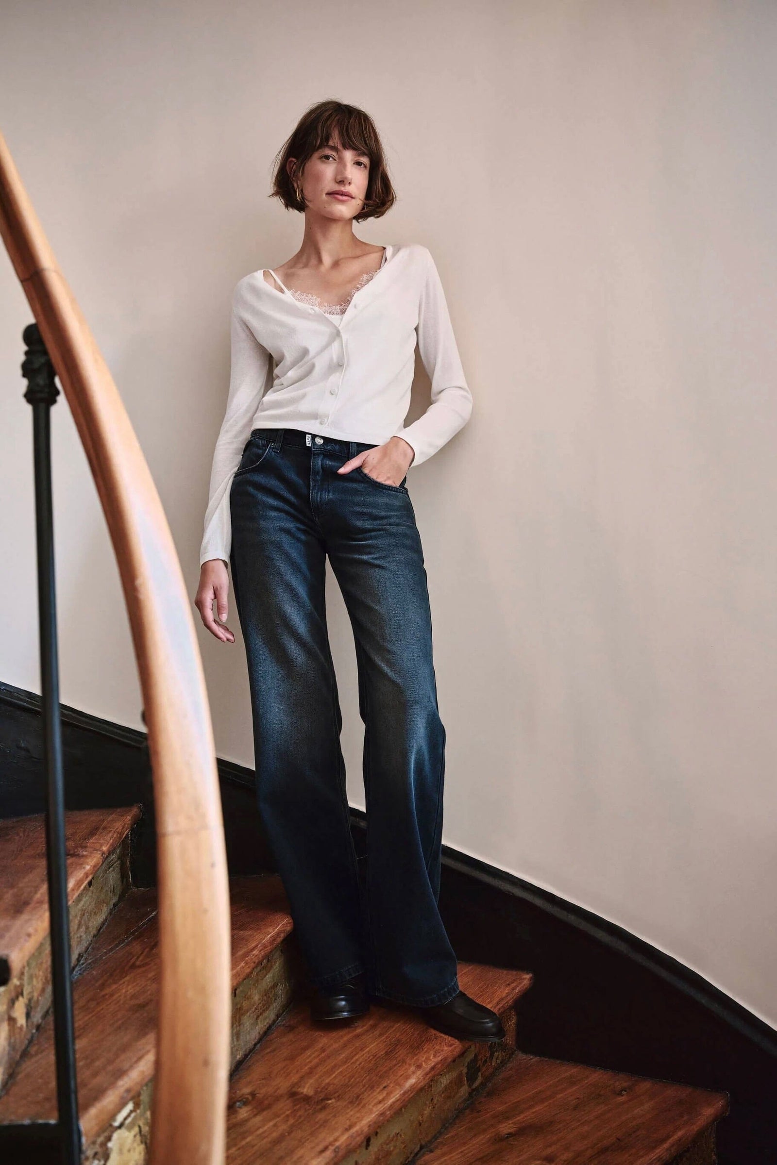 PNTS Jeans "THE BAGGY" dunkelblau/grau
