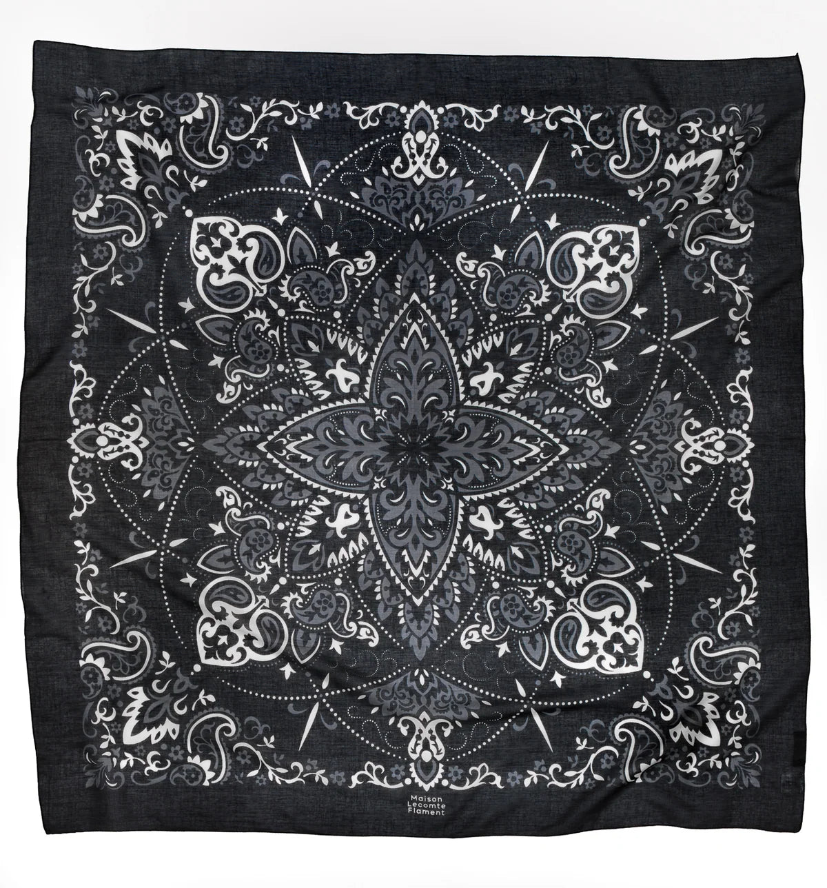MAISON LECOMTE FLAMANT Baumwollschal "Bandana" black
