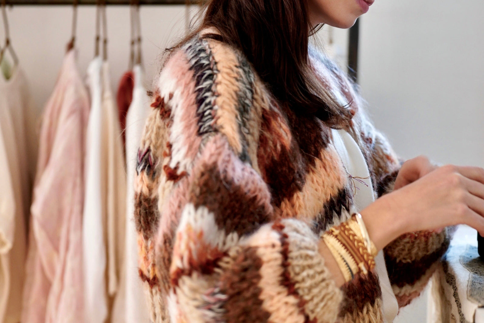 E WITH LOVE Handknit Jacke "INAYA" mix color