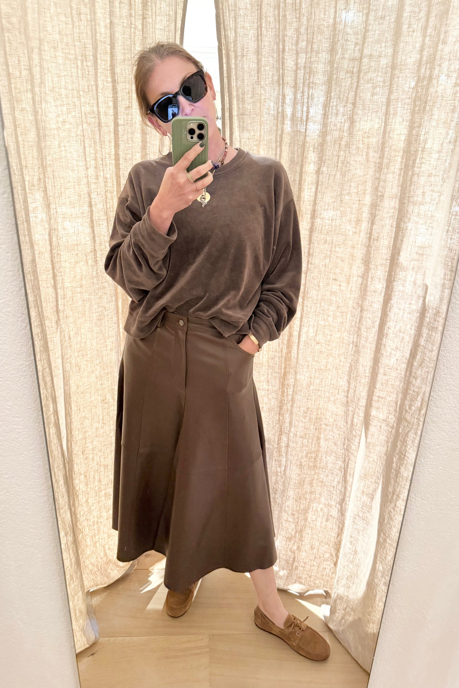 HAIKURE Lederjupe "SERENITY" brown