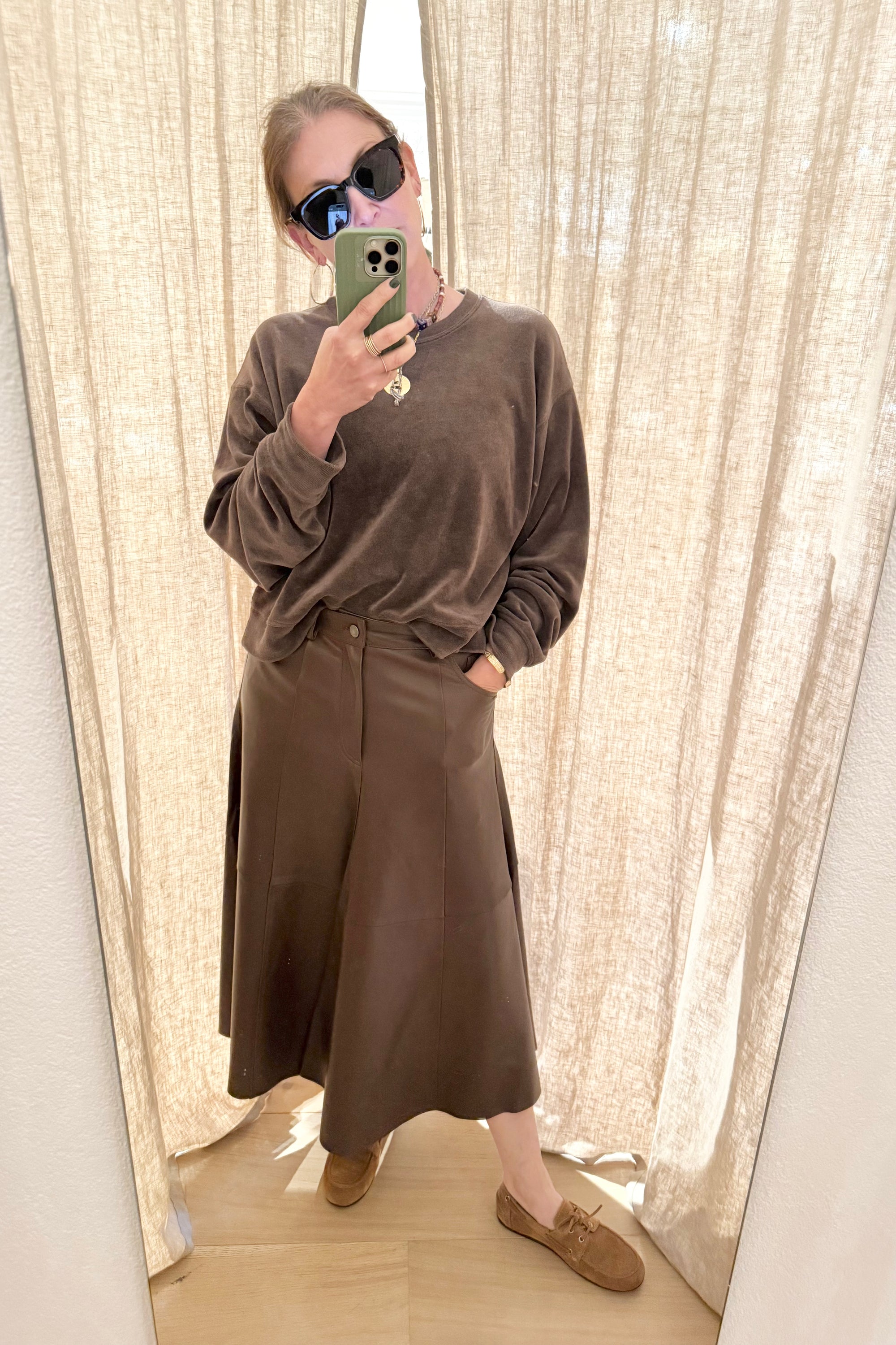 HAIKURE Lederjupe "SERENITY" brown