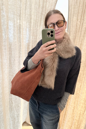 CALAJADE Leather shopper "MISU" L - black