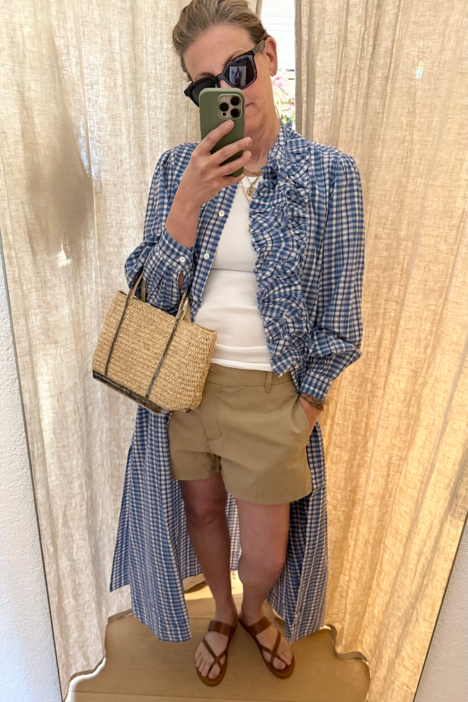 LAURENCE BRAS Baumwollkleid - / Mantel "MAGRITAL" carro