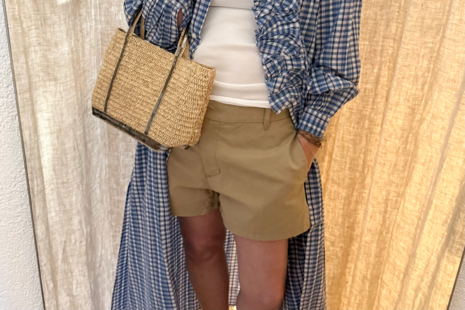 RABENS SALONER cotton shorts "CAITLIN" gray melange