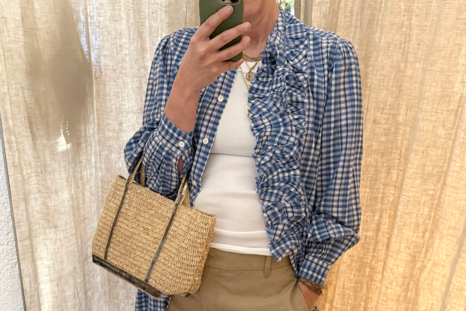 LAURENCE BRAS Baumwollkleid - / Mantel "MAGRITAL" carro