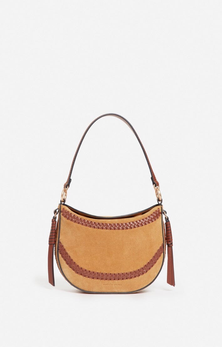 VANESSA BRUNO suede bag "DAILY" small natural
