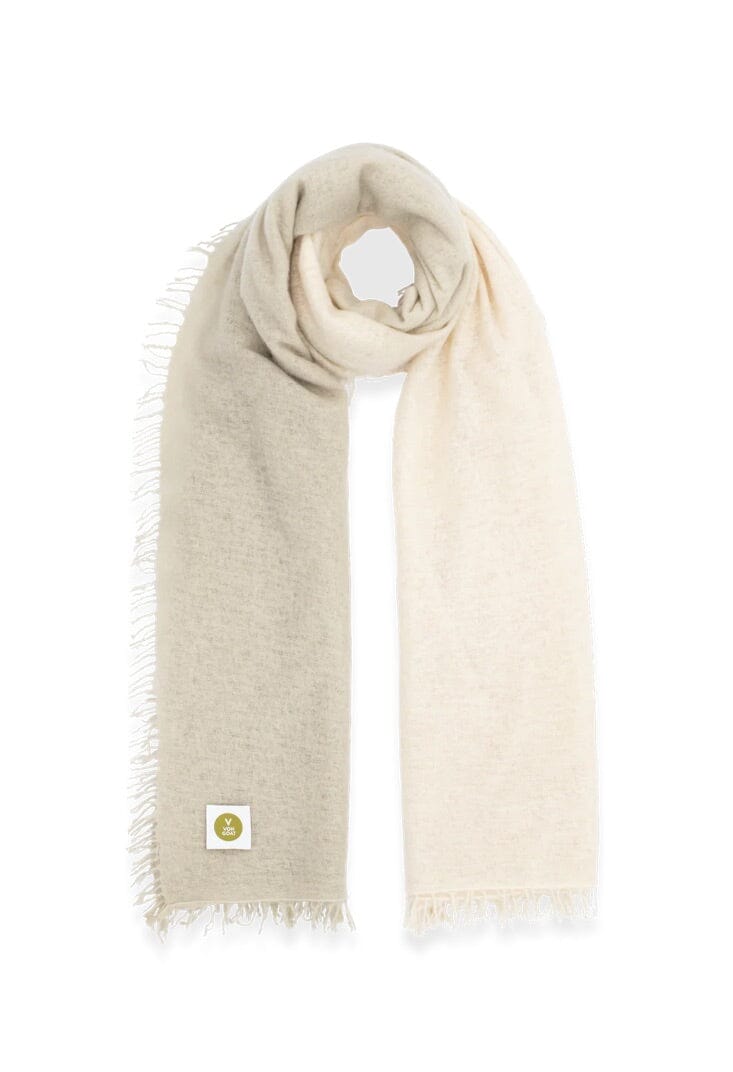 VON GOAT Cashmere Schal "TyeDye" taupe/icebear