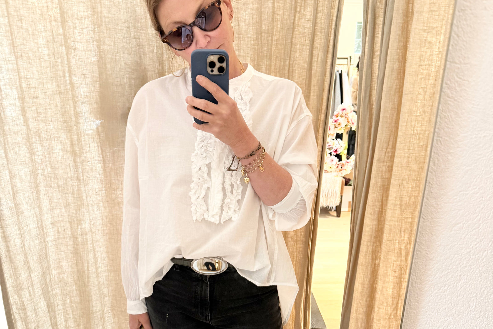 SOSUE Baumwollbluse "Bruna" weiss