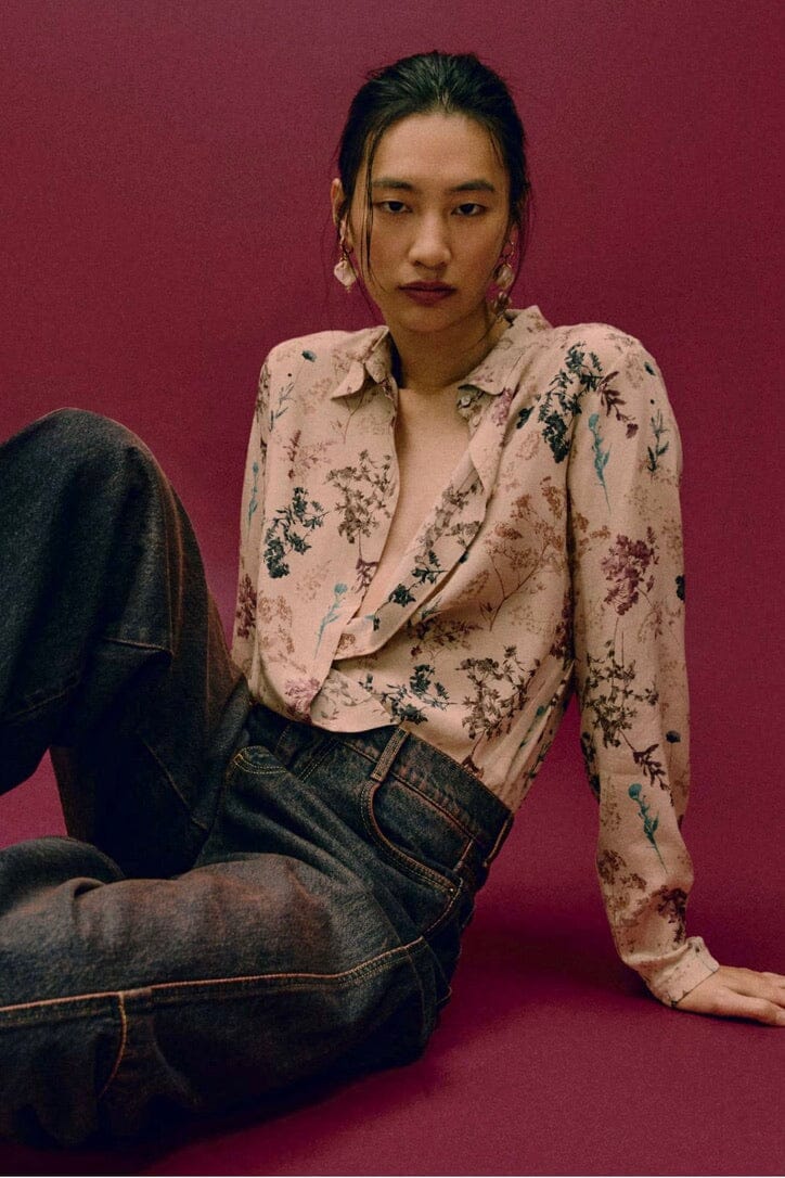 MOMONI Seidenbluse "Meudon" beibe multicolor