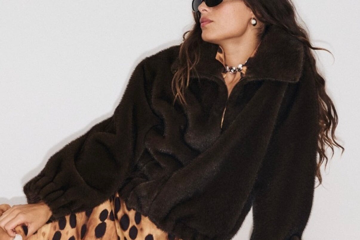 STELLA FOREST Bomberjacke "ATEMIS" fake fur chocolat