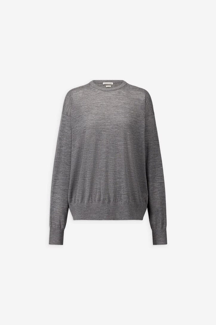 LAURENCE BRAS Feinstrick Sweater "SUNRISE" grey mélange