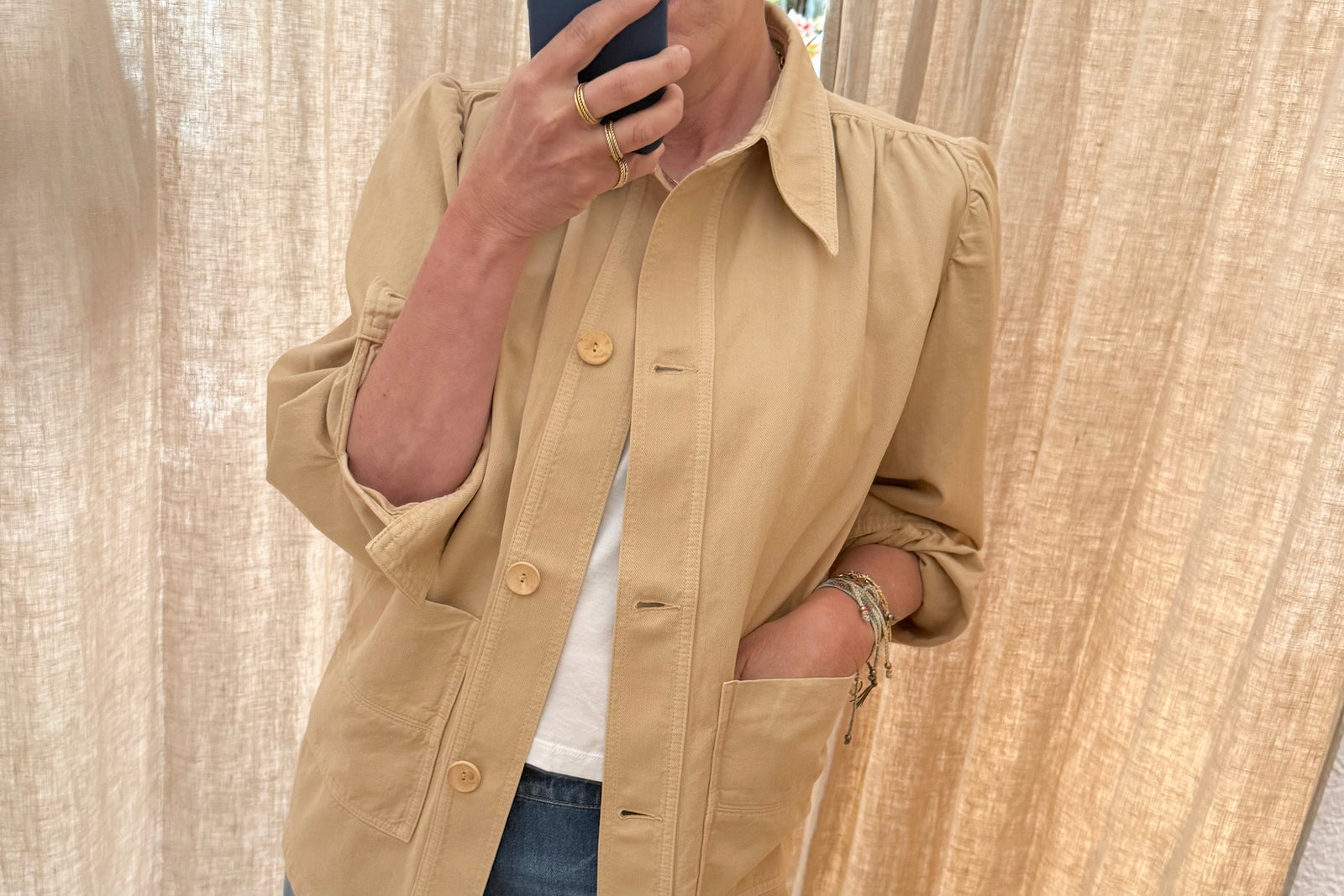 HAPPYHAUS "LE VESTE PEINTRE" beige vintage