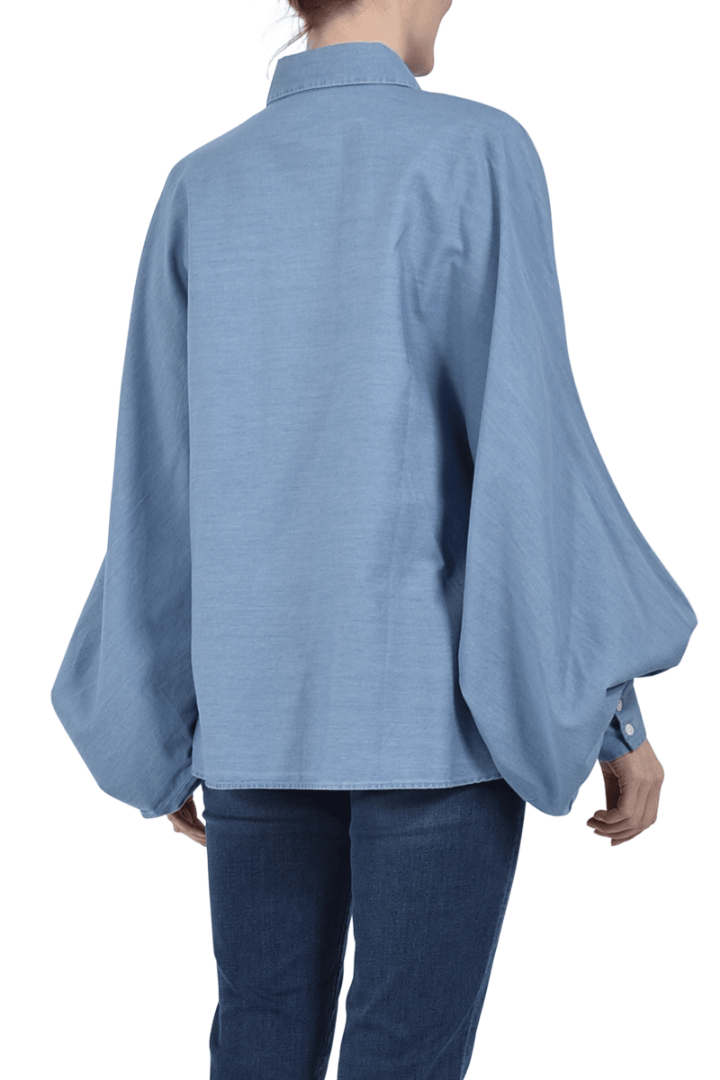 SOSUE Baumwollbluse "Antonia" slim denim (C)