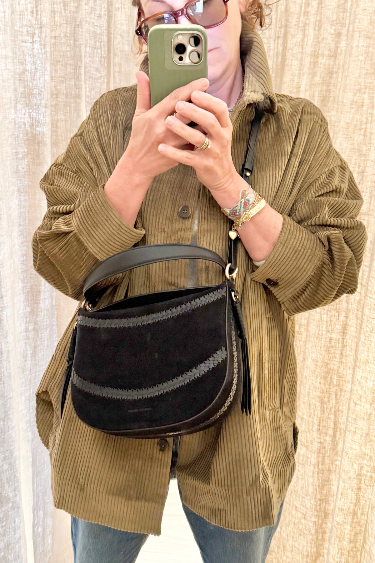 VANESSA BRUNO Wildledertasche "DAILY" medium black