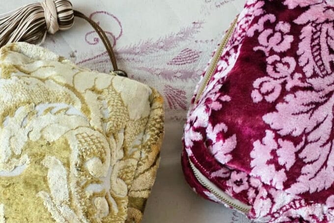 CLARAMONTE Velvet Necessaire "ZAVARA" red/rose