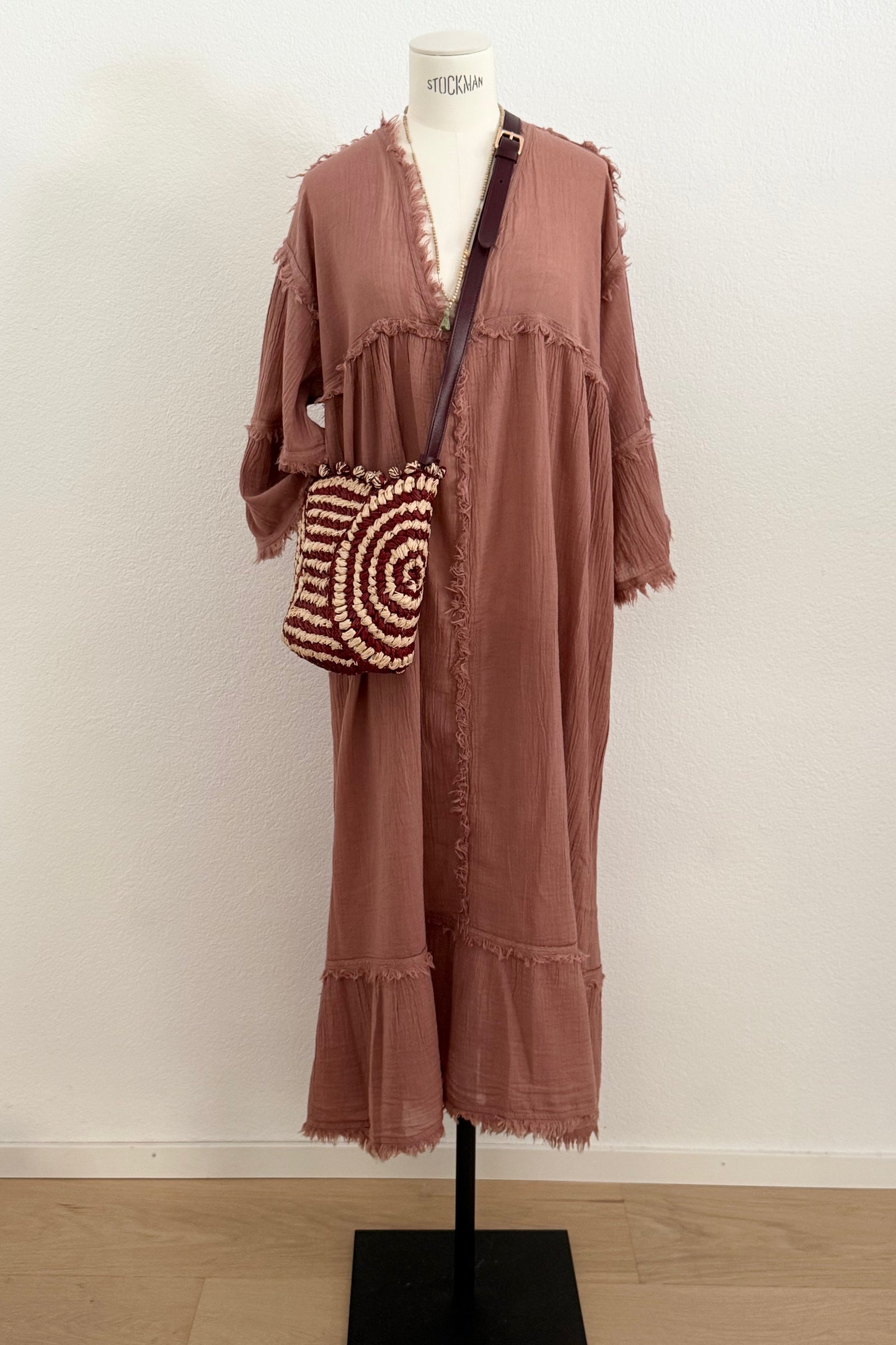 CHRISTIAN ZEN Baumwolltunika "ZINA" Midi rusty