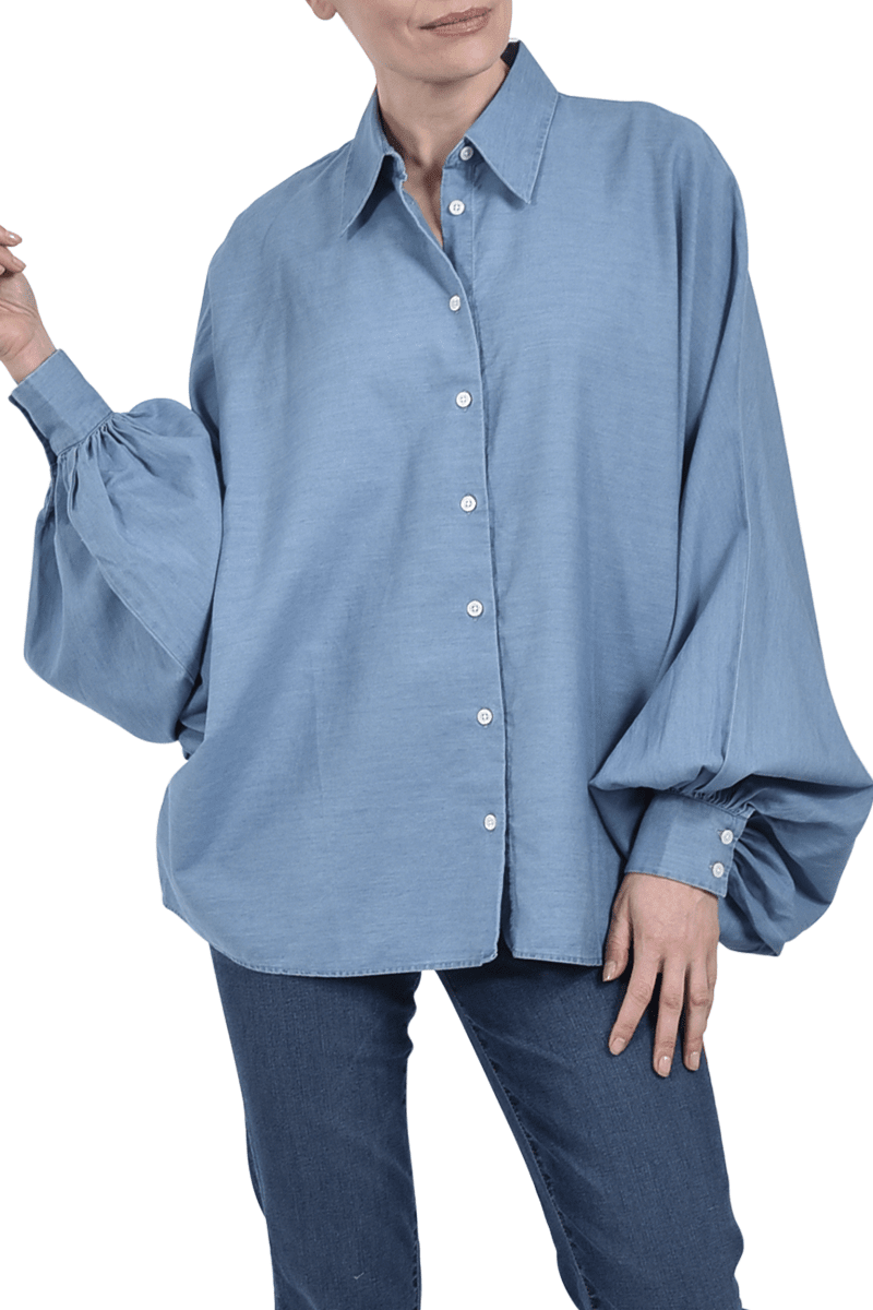 SOSUE Baumwollbluse "Antonia" slim denim (C)