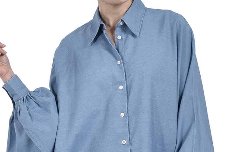 SOSUE Baumwollbluse "Antonia" slim denim (C)