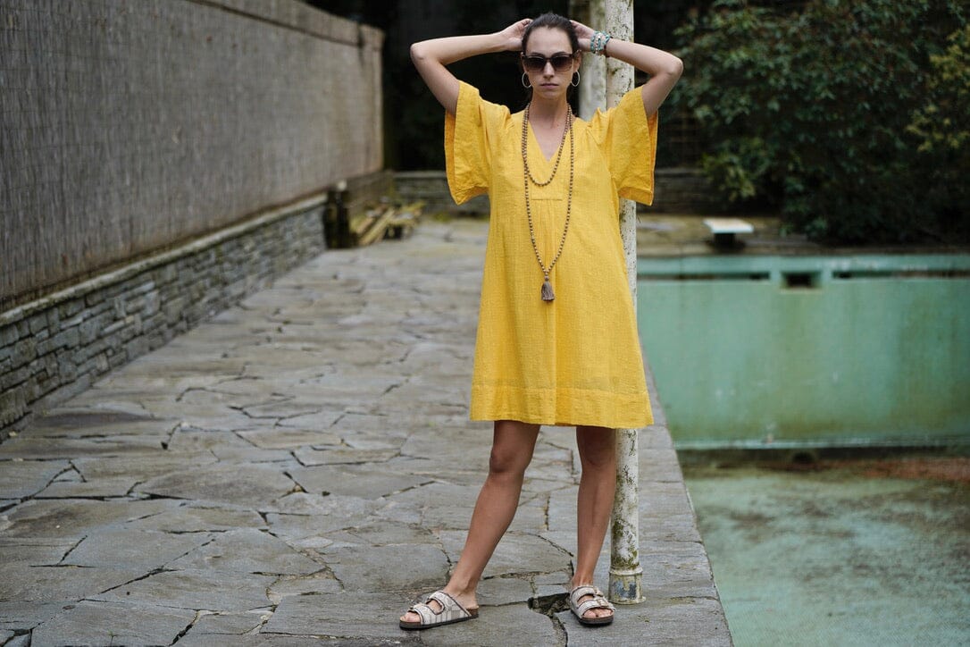 STELLA FOREST Baumwollkleid "OPHELIA" gelb