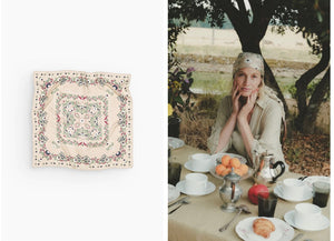 MAISON LECOMTE FLAMANT Seidenschal "Secret Garten" sand