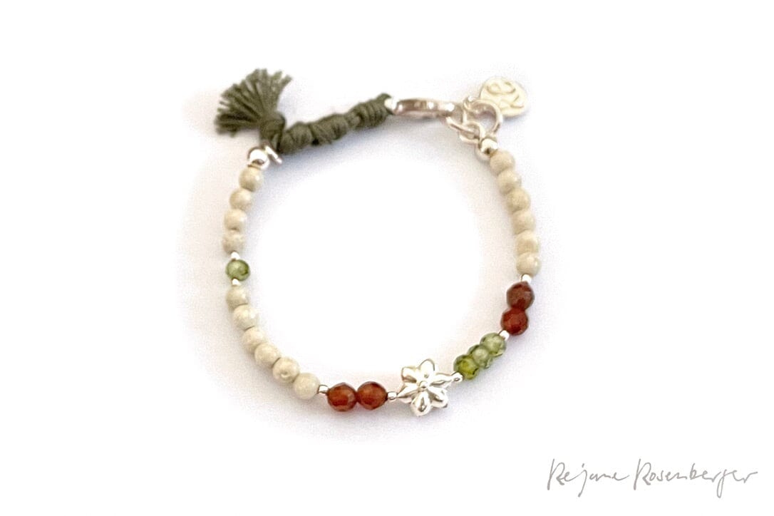 REJANE ROSENBERGER DESIGN stone bracelet "BOHO" with cotton