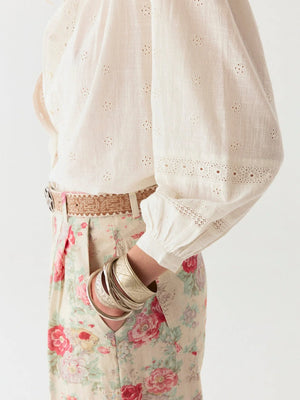 MAISON HOTEL Baumwollbluse "COLETTE" ivory